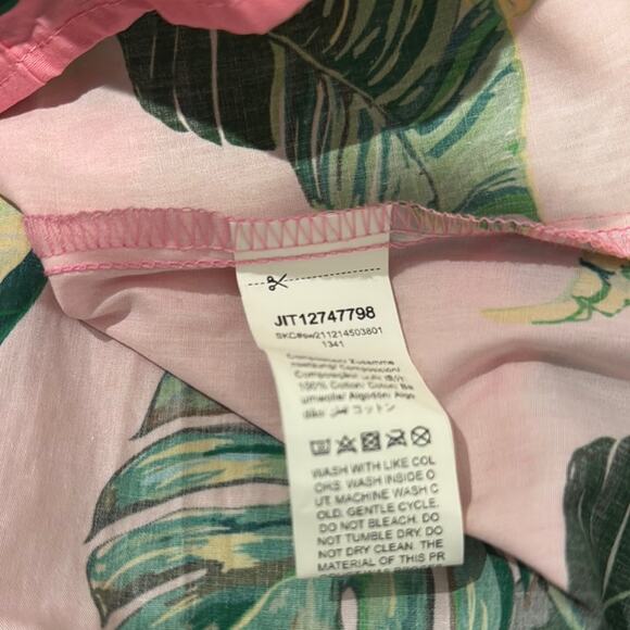 SHEIN NWOT Tropical colorful Leaf Printed Button Down Shirt in 100% Cotton - Picture 12 of 12